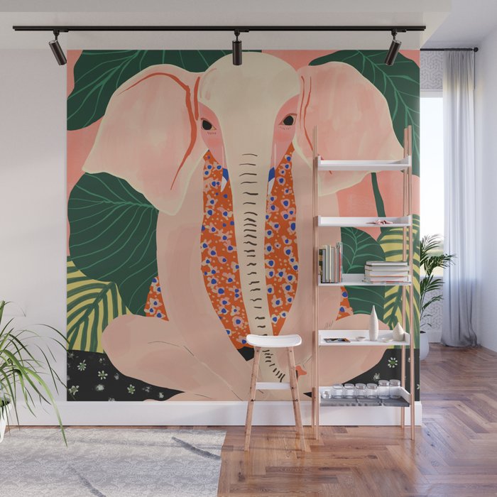 Yoga Meditating Elephant Wall Mural Gallery Image 1