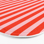 Bold Bright Basic Stripes in Pink and Red Orange Bath Mat Gallery Image 3