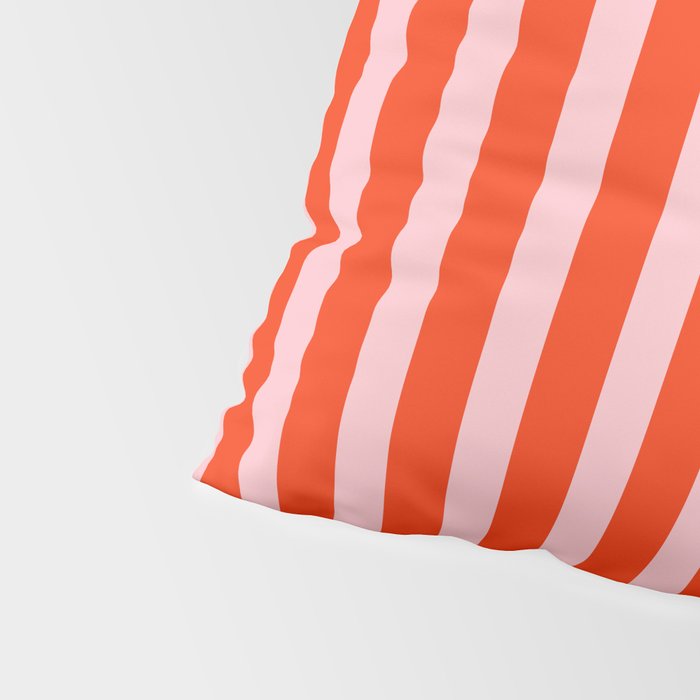 Bold Bright Basic Stripes in Pink and Red Orange Pillow Sham Gallery Image 4