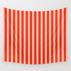 Bold Bright Basic Stripes in Pink and Red Orange Wall Tapestry Gallery Image 4