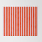 Bold Bright Basic Stripes in Pink and Red Orange Throw Blanket Gallery Image 2