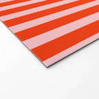Bold Bright Basic Stripes in Pink and Red Orange Welcome Mat Gallery Image 2