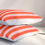Bold Bright Basic Stripes in Pink and Red Orange Pillow Sham Gallery Image 3