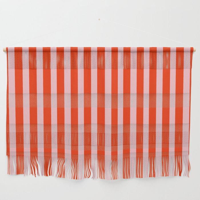 Bold Bright Basic Stripes in Pink and Red Orange Wall Hanging Gallery Image 1