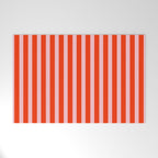 Bold Bright Basic Stripes in Pink and Red Orange Welcome Mat Gallery Image 1