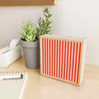 Bold Bright Basic Stripes in Pink and Red Orange Mini Art Print Gallery Image 2