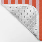 Bold Bright Basic Stripes in Pink and Red Orange Bath Mat Gallery Image 2