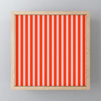 Bold Bright Basic Stripes in Pink and Red Orange Mini Art Print Gallery Image 1