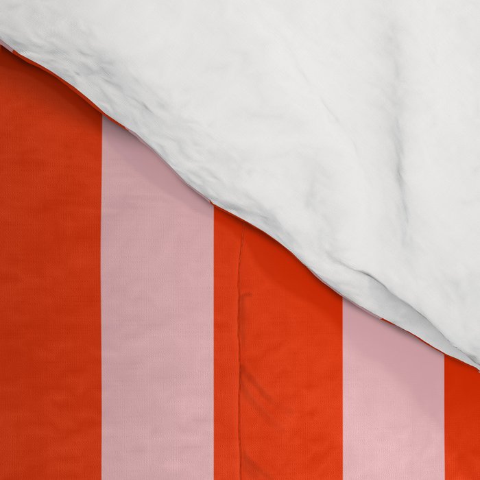 Bold Bright Basic Stripes in Pink and Red Orange Comforter Gallery Image 4