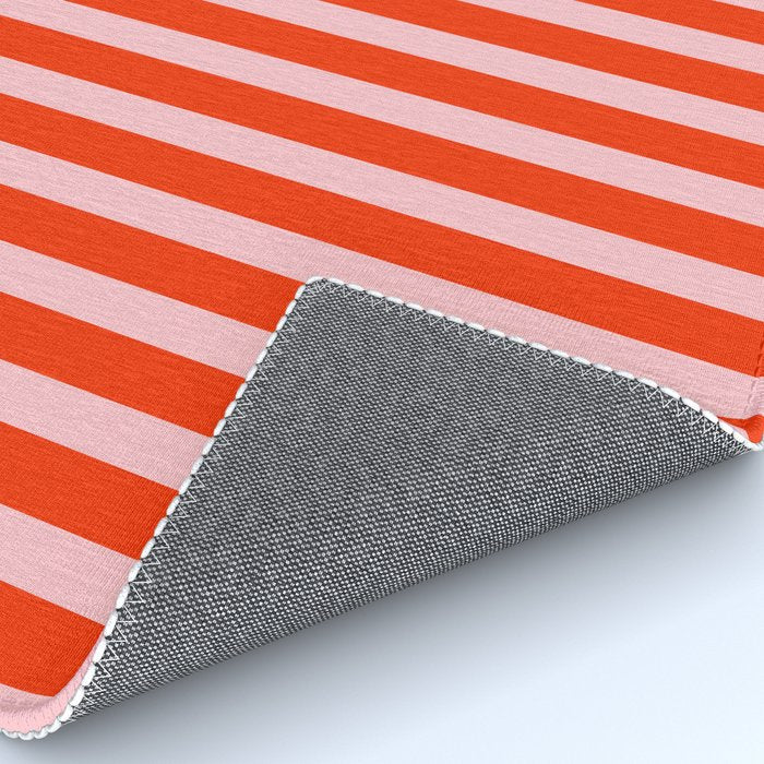 Bold Bright Basic Stripes in Pink and Red Orange Rug Gallery Image 4