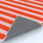 Bold Bright Basic Stripes in Pink and Red Orange Rug Gallery Image 4