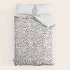 Fun black and white cartoon doodle art pattern Duvet Cover Gallery Image 6