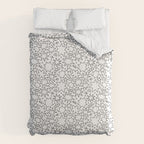 Fun black and white cartoon doodle art pattern Comforter Gallery Image 6
