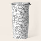 Fun black and white cartoon doodle art pattern Travel Mug Gallery Image 2