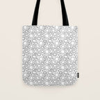 Fun black and white cartoon doodle art pattern Tote Bag Gallery Image 1