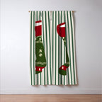 Christmas Stocking Green Window Curtain Gallery Image 3