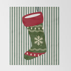 Christmas Stocking Green Throw Blanket Gallery Image 2