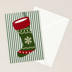 Christmas Stocking Green Stationery Card Gallery Image 2