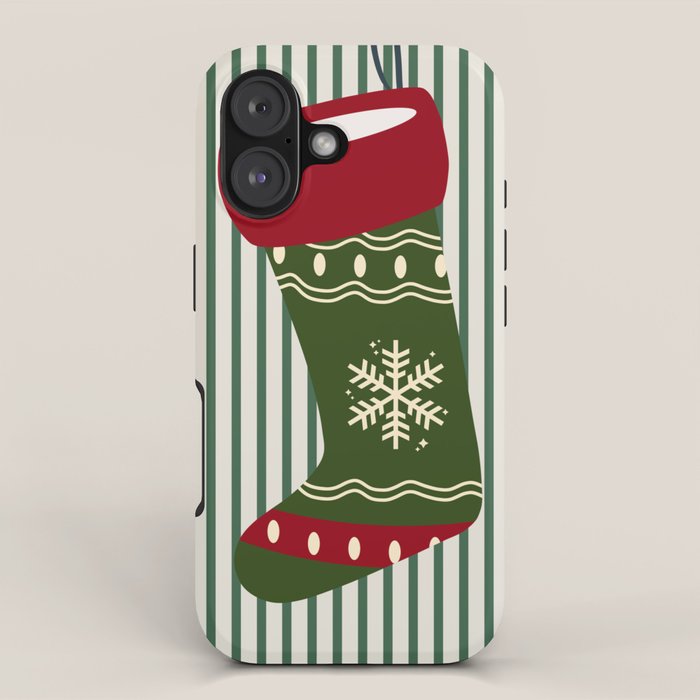 Christmas Stocking Green iPhone Case Gallery Image 1
