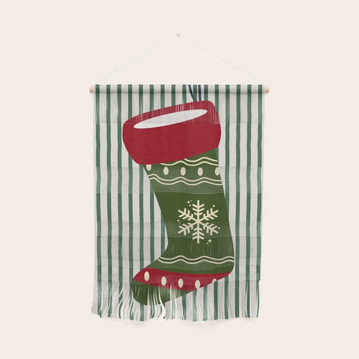 Christmas Stocking Green Wall Hanging Gallery Image 1