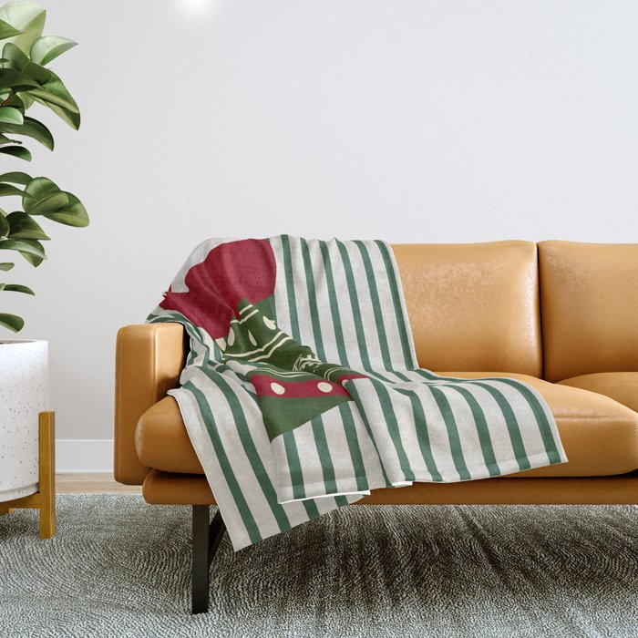 Christmas Stocking Green Throw Blanket Gallery Image 1