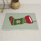 Christmas Stocking Green Rug Gallery Image 1