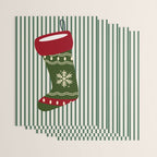 Christmas Stocking Green Wrapping Paper Gallery Image 3