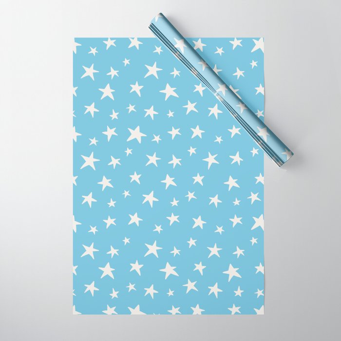 Stars Sky Blue Wrapping Paper Gallery Image 1