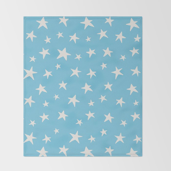 Stars Sky Blue Throw Blanket Gallery Image 2
