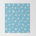 Stars Sky Blue Throw Blanket Gallery Image 2