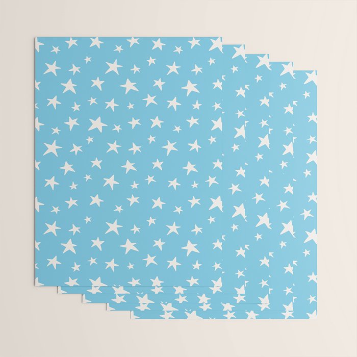 Stars Sky Blue Wrapping Paper Gallery Image 3