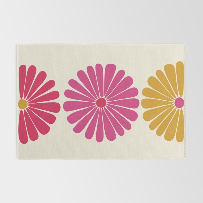 Retro Summer Daisies VII Rug Gallery Image 2