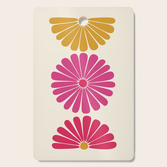 Retro Summer Daisies VII Cutting Board Gallery Image 1