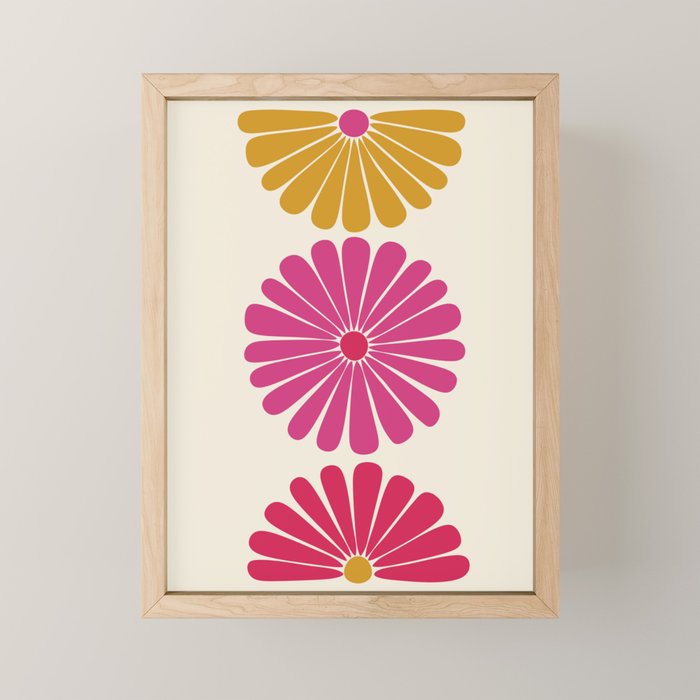 Retro Summer Daisies VII Mini Art Print Gallery Image 1