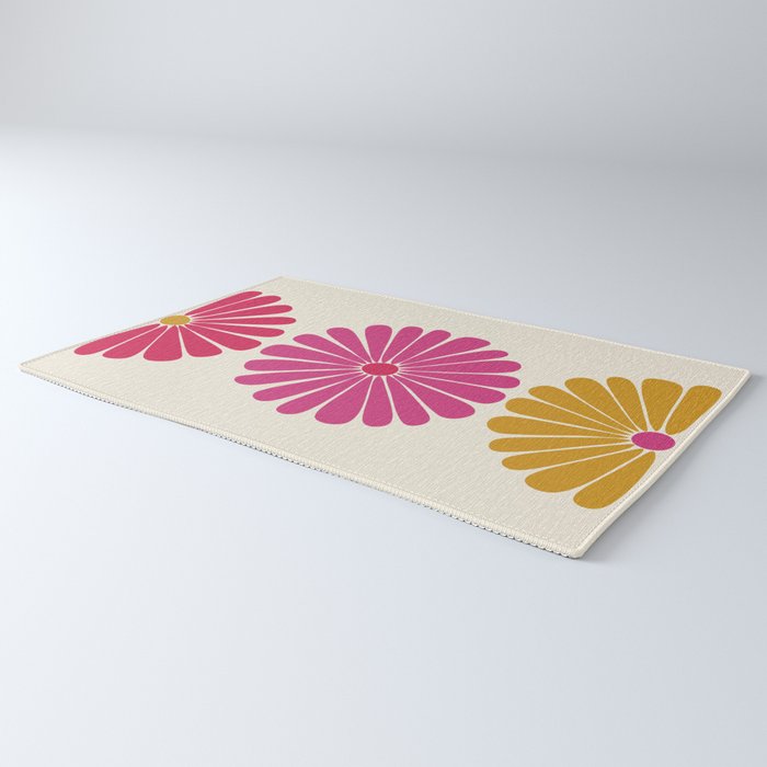 Retro Summer Daisies VII Rug Gallery Image 3