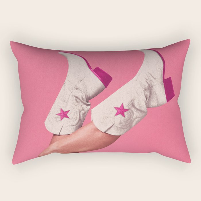 These Boots - Hot Neon Pink Rectangular Pillow Gallery Image 2