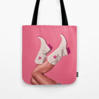 These Boots - Hot Neon Pink Tote Bag Gallery Image 1