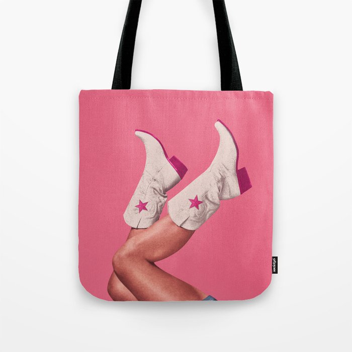 These Boots - Hot Neon Pink Tote Bag Gallery Image 1