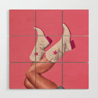These Boots - Hot Neon Pink Wood Wall Art Gallery Image 1
