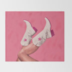 These Boots - Hot Neon Pink Throw Blanket Gallery Image 2