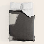Mid Century Modern Minimalist Abstract Art Brush Strokes Black & White Ink Art Colorfield Comforter Gallery Image 6