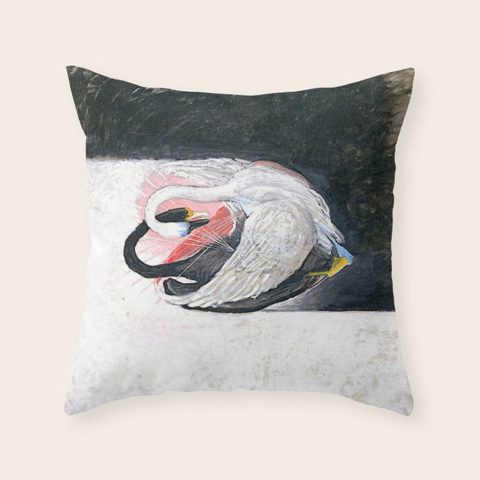 Hilma af klint the Swan No 05 Throw Pillow Gallery Image 6