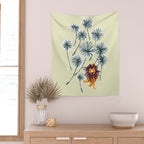 Lion on dandelion Wall Tapestry Gallery Image 2