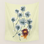 Lion on dandelion Wall Tapestry Gallery Image 4