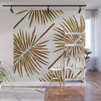 Tropical Fan Palm - Sepia Wall Mural Gallery Image 1