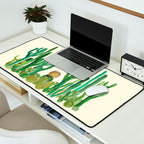 In my happy place - hedgehog meditating in cactus jungle Desk Mat Gallery Image 2