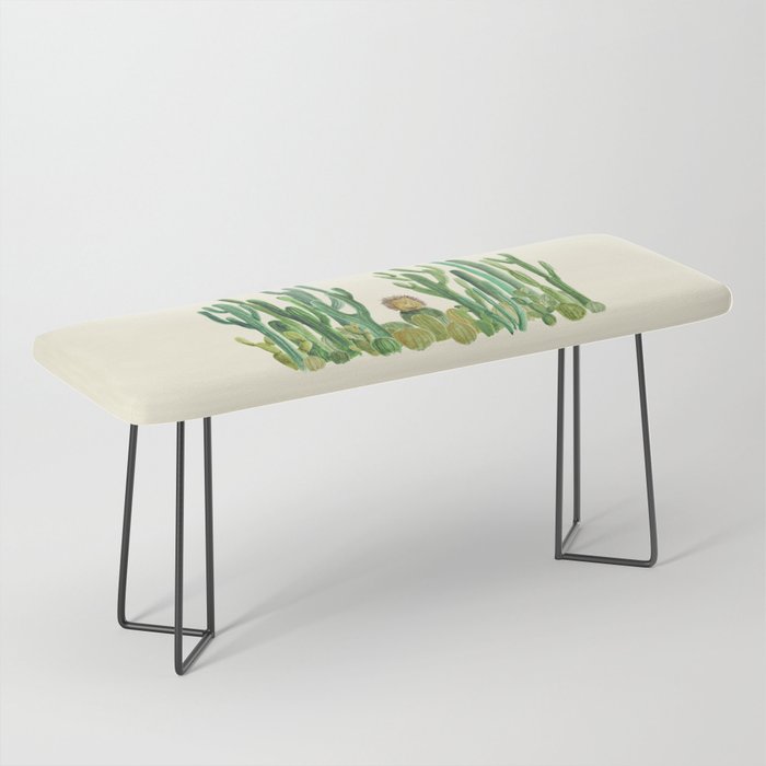 In my happy place - hedgehog meditating in cactus jungle Bench Gallery Image 1