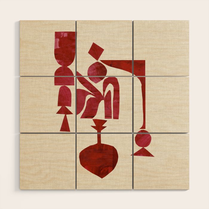 Crimson Fire Flower Wood Wall Art Gallery Image 1