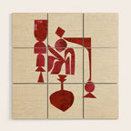 Crimson Fire Flower Wood Wall Art Gallery Image 1