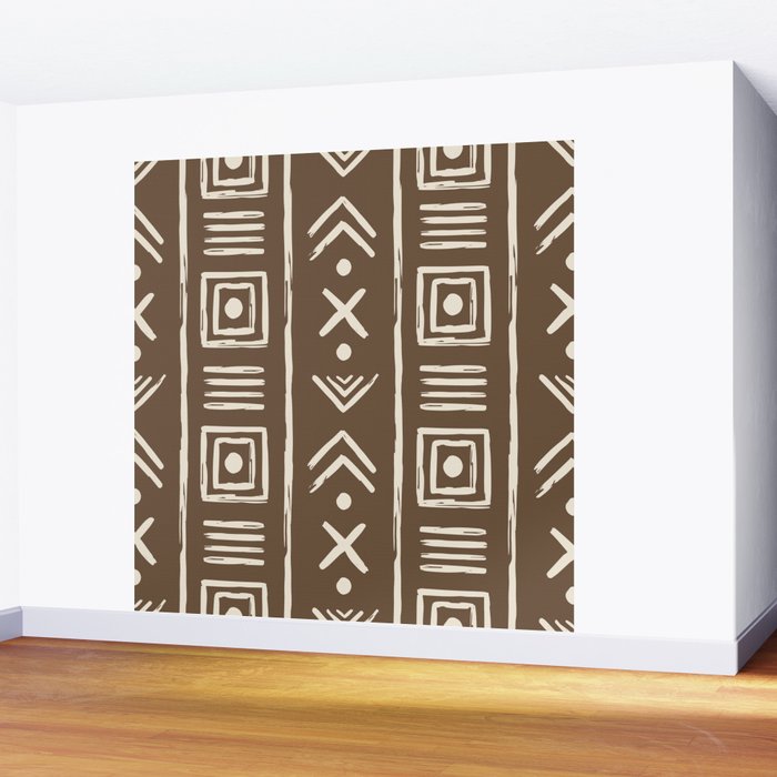 Tribal Coffee Liqueur Pattern Wall Mural Gallery Image 2